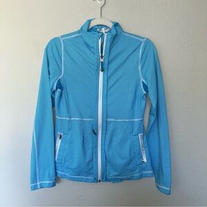 Lululemon blue and white striped jacket women’s size 8 active preppy athletic.